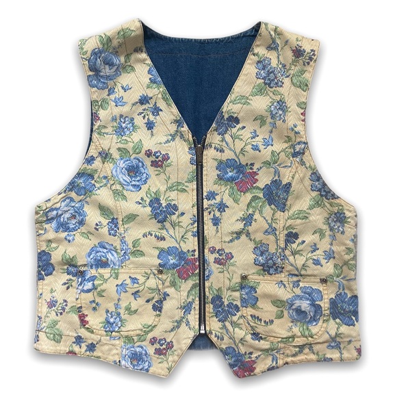 Vintage 90s Reversible Denim Vest - Picture 4 of 6